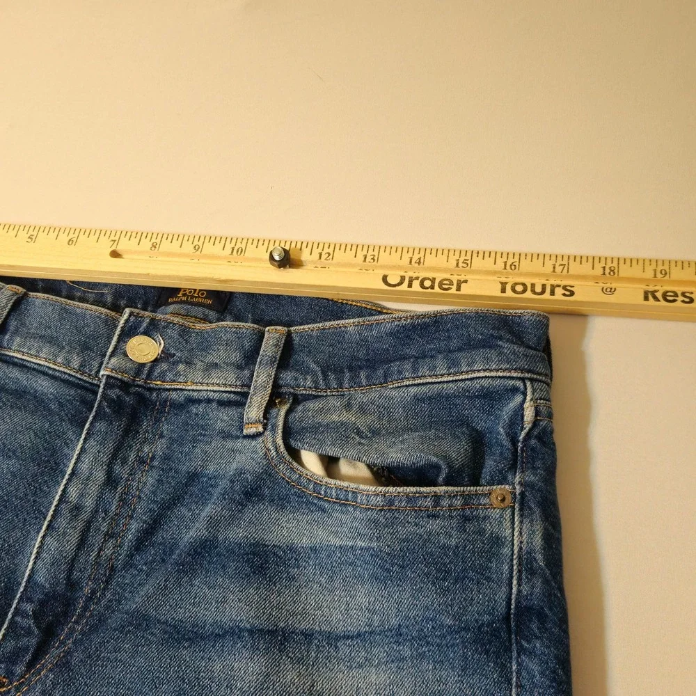 Polo Ralph Lauren Jeans‎ Mens 32 Blue Straight Leg Stretch Denim Medium Wash